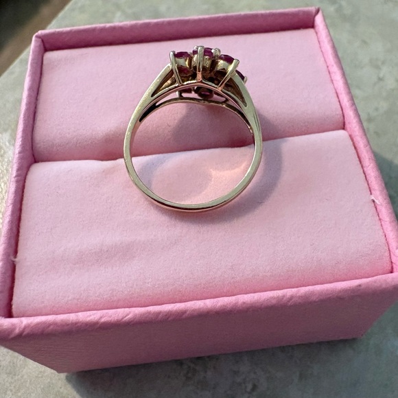 Ruby and Diamond Floral Ring - Picture 4 of 4